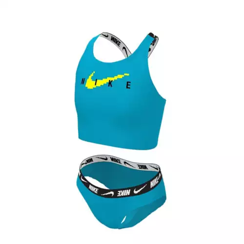 Girls' Nike Tape Crossback Midkini Set Tankini Set Swimsuit - Image 3